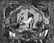 The International Exhibition: the Treaty of Commerce Screen Carpet, by T. Tapling..., 1862. Creator: Unknown