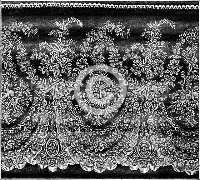 The International Exhibition: tunic lace flounce, by Messrs. Reckless and Hickling, 1862. Creator: Unknown.