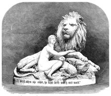The International Exhibition: "Una and the Lion", in metal, modelled by the late John Thomas, 1862. Creator: Unknown