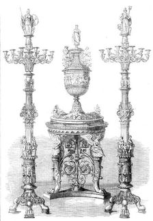 The International Exhibition: vase and candelabra..., 1862. Creator: Unknown