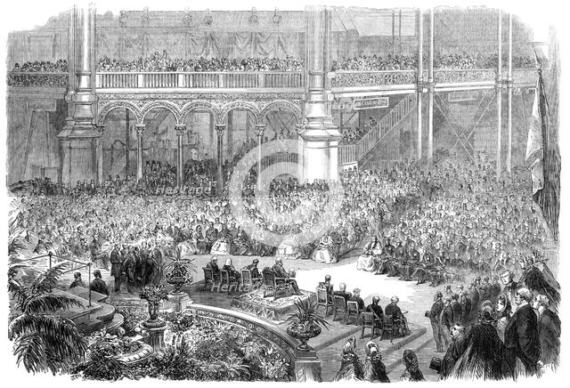 The International Exhibition: view from the orchestra on the opening day - from a photo..., 1862. Creator: Unknown.