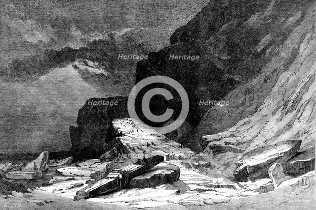 The International Exhibition: "Western Coast of the Island of Heligoland", by Hermann Eschke, 1862. Creator: Smyth.