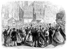 The International Exhibition: a scene near the Eastern Dome on the closing day, 1862. Creator: Unknown