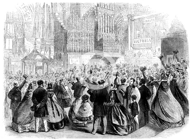 The International Exhibition: a scene near the Eastern Dome on the closing day, 1862. Creator: Unknown.