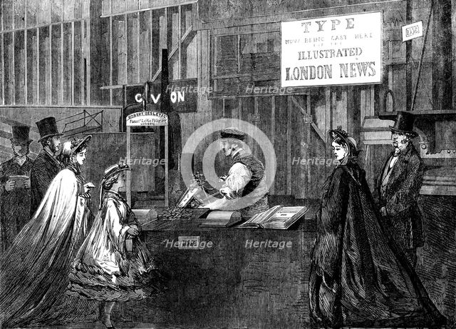 The International Exhibition: Besley's type-casting machine..., 1862. Creator: Unknown.