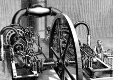 The International Exhibition: blowing-engine in the Belgian Department..., 1862. Creator: Unknown