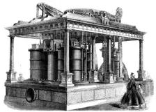 The International Exhibition: blast-engines by the Lilleshall Company, Shiffnal, Shropshire..., 1862 Creator: Unknown