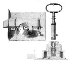 The International Exhibition: Bramah's lock and key, 1862. Creator: Unknown