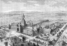 The International Exhibition building at Melbourne, Australia, 1880. Creator: Unknown
