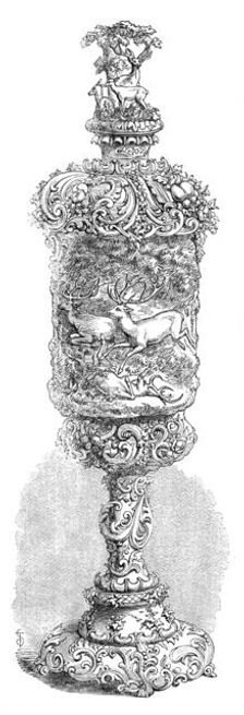 The International Exhibition: carved ivory cup, by F. Böhler, in the Zollverein Department, 1862. Creator: Unknown