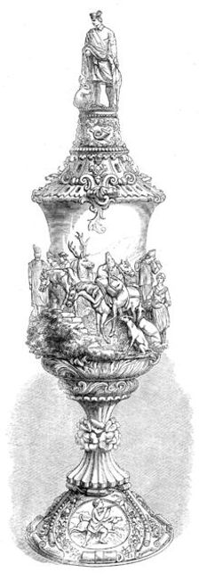 The International Exhibition: carved ivory cup, by F. Böhler, in the Zollverein Department, 1862. Creator: Unknown