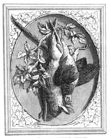 The International Exhibition: carving in wood, "The Hare and Pheasant", by T. H. Kendall, 1862. Creator: Unknown