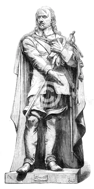 The International Exhibition: colossal plaster statue of Cromwell, by John Bell, 1862. Creator: Unknown.