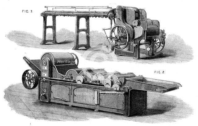 The International Exhibition - cotton manufacture: machinery of Platt Brothers, Oldham, 1862.  Creator: Unknown.