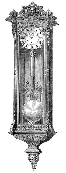 The International Exhibition: clock by W. Schönberger..., 1862. Creator: Unknown