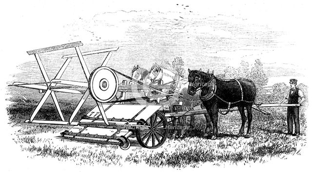 The International Exhibition: Crosskill's Bell's reaping-machine, 1862. Creator: Unknown.