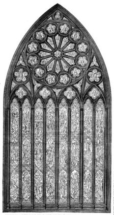 The International Exhibition: design for the east window of St. George's Church..., 1862. Creator: Unknown