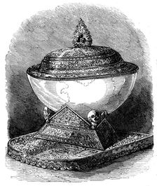 The International Exhibition: drinking-cup formed from a human skull..., 1862. Creator: Unknown