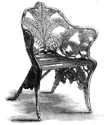 The International Exhibition: garden-chair of the Coalbrookdale Company, 1862. Creator: Unknown