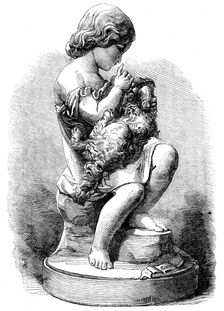 The International Exhibition - "Go to Sleep!", a marble group by J. Durham, 1862. Creator: Unknown