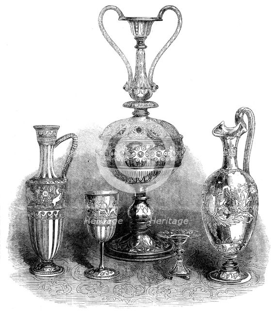 The International Exhibition: group of glass, by Messrs. Phillips..., 1862. Creator: Unknown.