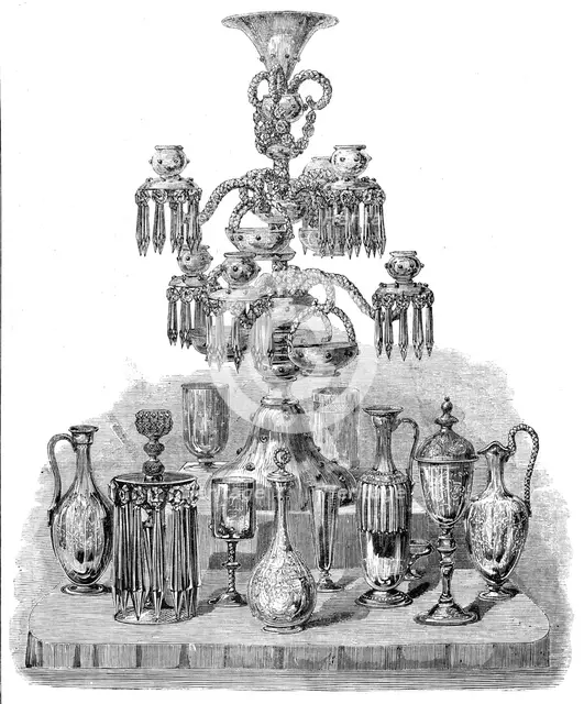 The International Exhibition: group of glass by Powell and Sons, 1862. Creator: Unknown.