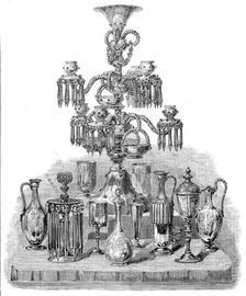 The International Exhibition: group of glass by Powell and Sons, 1862. Creator: Unknown