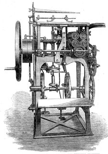 The International Exhibition: Gruner's patent folding, stitching and pressing machine, 1862. Creator: Unknown
