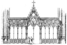 The International Exhibition: Hereford Screen, designed by G. G. Scott, R.A..., 1862. Creator: Unknown