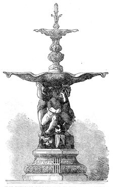 The International Exhibition: iron fountain, by Barbezat, in the French Court, 1862. Creator: Unknown