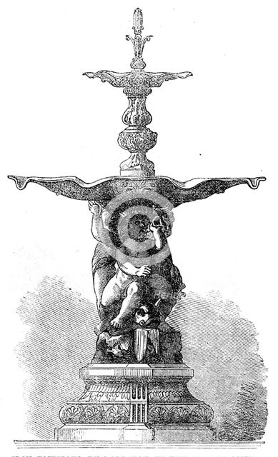 The International Exhibition: iron fountain, by Barbezat, in the French Court, 1862. Creator: Unknown.