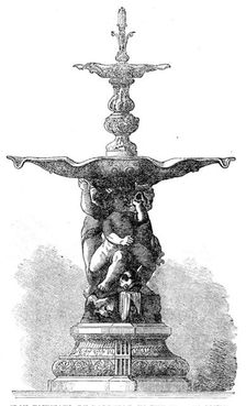 The International Exhibition: iron fountain, by Barbezat, in the French Court, 1862. Creator: Unknown