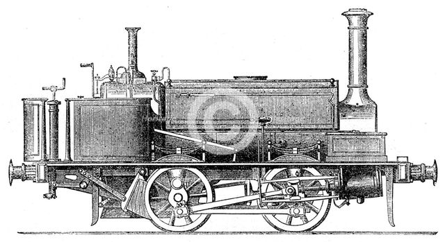 The International Exhibition: locomotive tank-engine, by Manning, Wardle and Co..., 1862. Creator: Unknown.