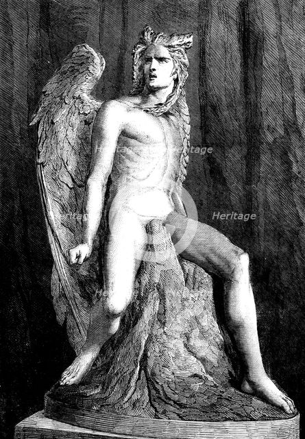 The International Exhibition: "Lucifer", a plaster statue, by Constantio Corti, 1862. Creator: Unknown.