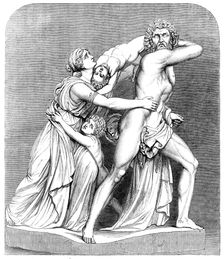 The International Exhibition: marble group by Flaxman - "The Fury of Athamas..., 1862. Creator: Unknown
