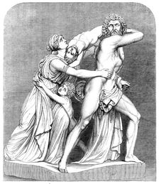 The International Exhibition: marble group by Flaxman - "The Fury of Athamas..., 1862. Creator: Unknown