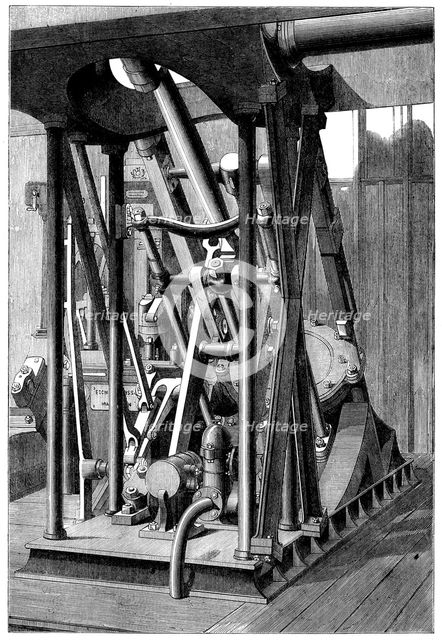 The International Exhibition: marine engine by Messrs. Escher, Wyss, and Co. of Zurich..., 1862. Creator: Unknown.