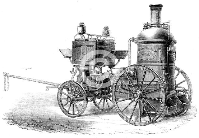 The International Exhibition: Merryweather and Son's patent steam fire-engine, 1862. Creator: Unknown.