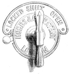 The International Exhibition: Messrs. Hobbs and Co.'s lock-indicator, 1862. Creator: Unknown
