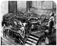 The International Exhibition: Messrs. Maudslay's engines of 800-horse power for the Valiant, 1862. Creator: Mallett