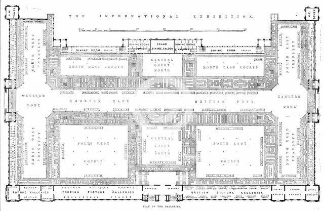 The International Exhibition: plan of the galleries, 1862. Creator: Unknown.