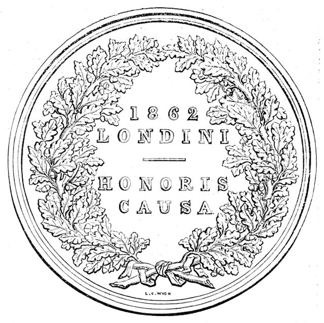 The International Exhibition - Prize Medal - reverse, 1862. Creator: Unknown.