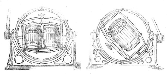 The International Exhibition: Robinson's cask-cleaning machine, 1862. Creator: Unknown.