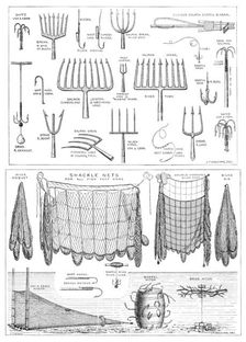 The International Fisheries Exhibition: salmon-poaching implements: Mr. Ffennell's Collection, 1883. Creator: Unknown