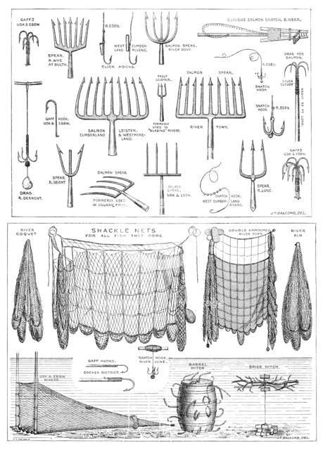 The International Fisheries Exhibition: salmon-poaching implements: Mr. Ffennell's Collection, 1883. Creator: Unknown.