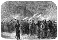 The International Naval Festival at Cherbourg: officers returning from the banquet..., 1865. Creator: Unknown