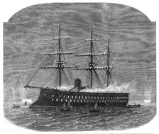 The International Naval Festival at Cherbourg: illumination of the French ironclad Magenta, 1865. Creator: Unknown