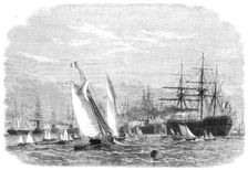 The International Naval Festival at Portsmouth: the French fleet leaving Spithead, 1865. Creator: Unknown