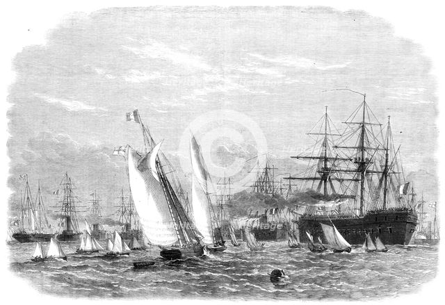 The International Naval Festival at Portsmouth: the French fleet leaving Spithead, 1865. Creator: Unknown.