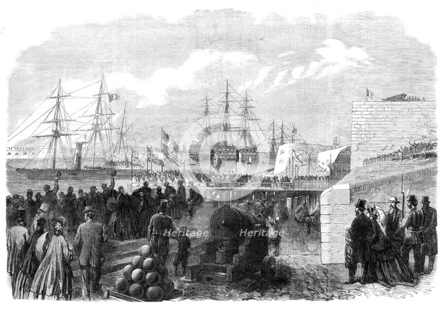 The International Naval Festival at Portsmouth: the Reine Hortense leaving Portsmouth Harbour, 1865. Creator: Unknown.